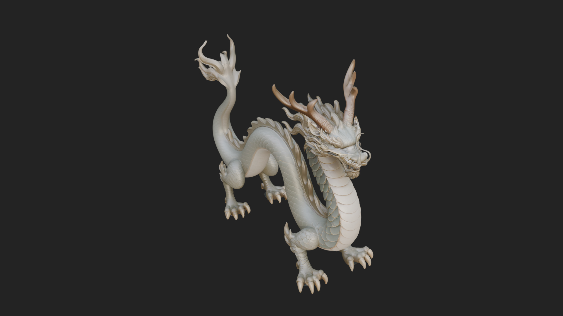 Chinese Dragon Statue Design 7 3D Print Model 3D Model