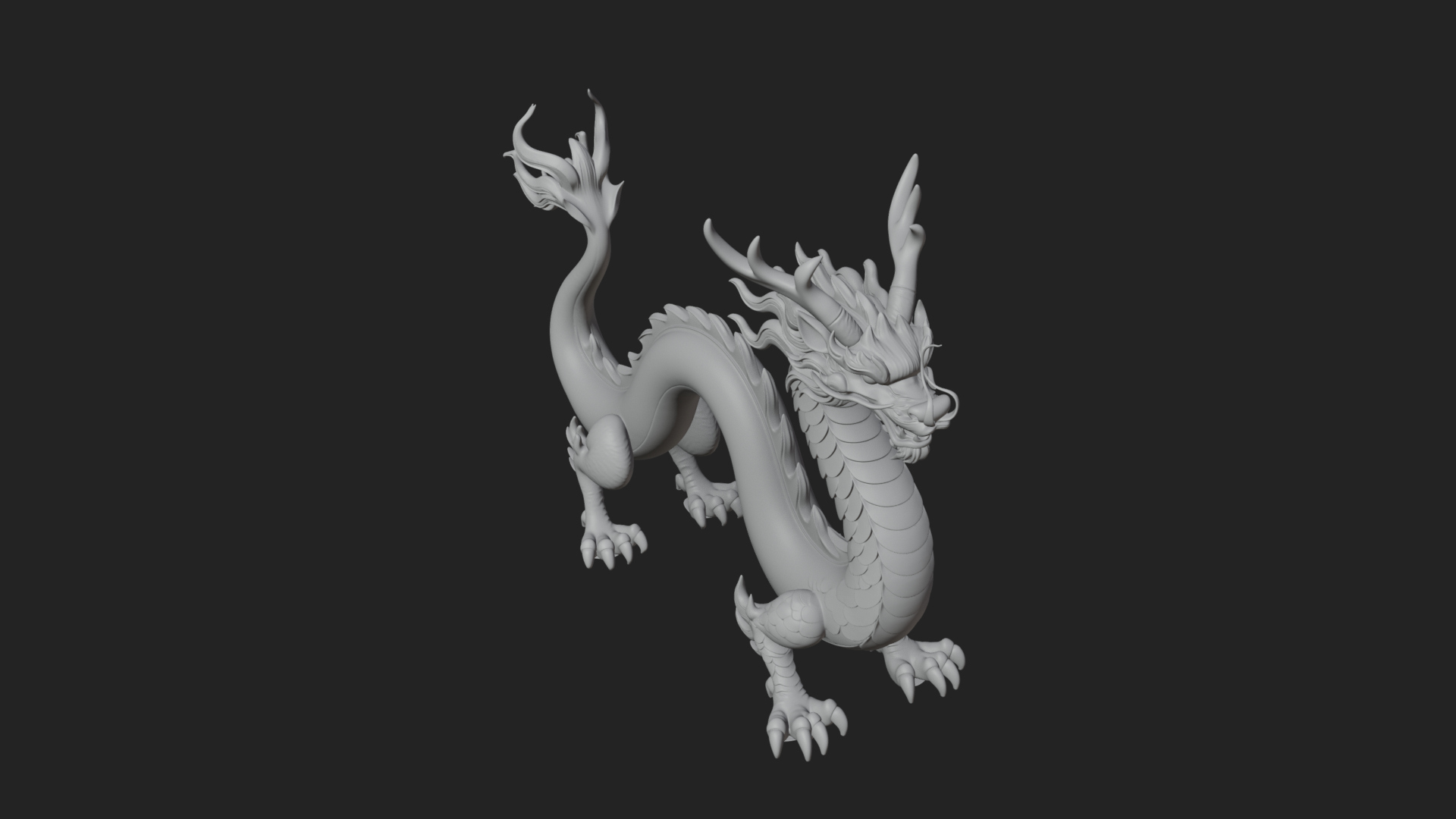 Chinese Dragon Statue Design 7 3D Print Model 3D Model