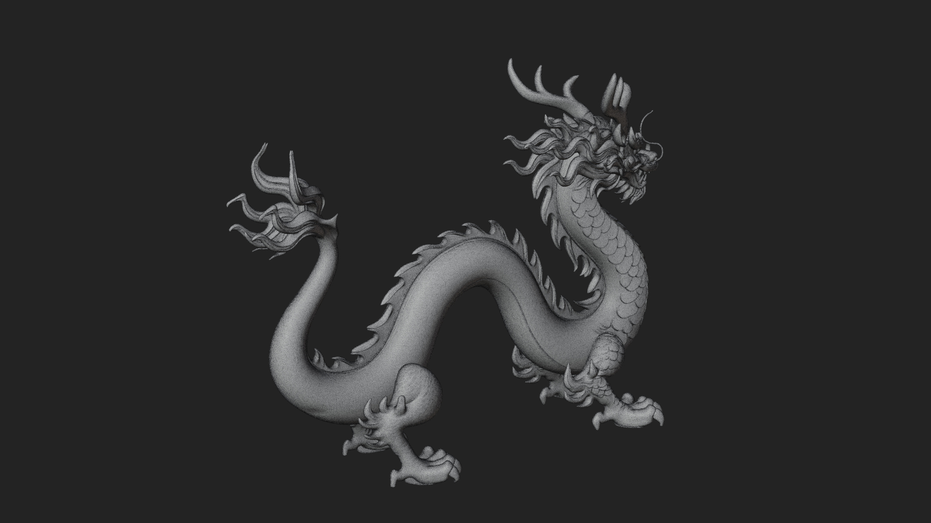 Chinese Dragon Statue Design 7 3D Print Model 3D Model