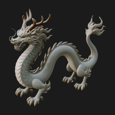 Chinese Dragon Statue Design 7 3D Print Model