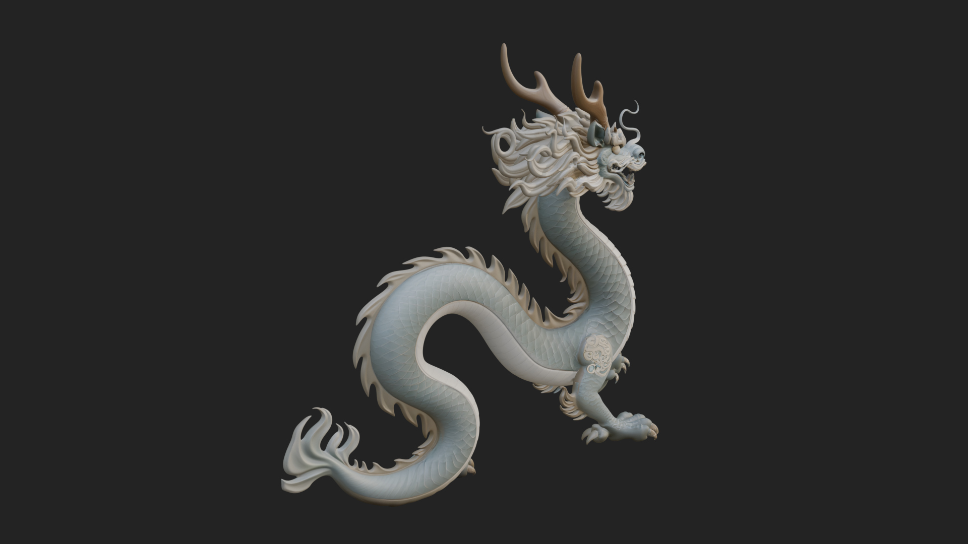 Chinese Dragon Statue Design 8 3D Print Model 3D Model