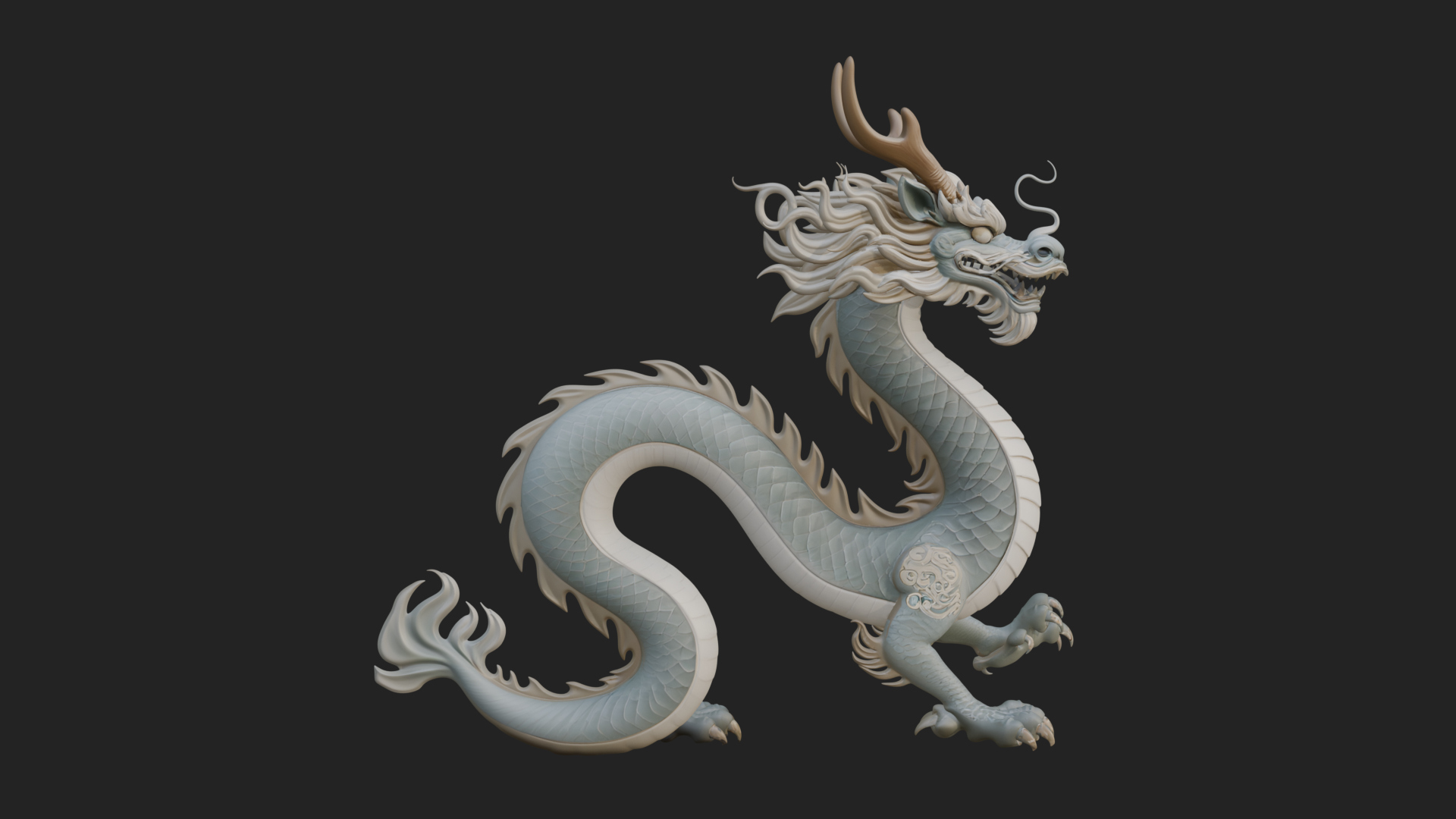 Chinese Dragon Statue Design 8 3D Print Model 3D Model