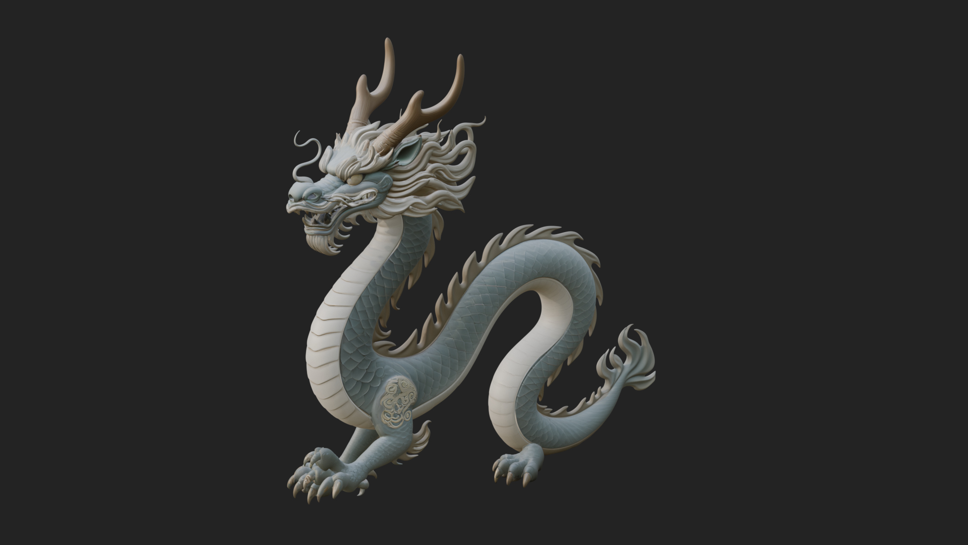 Chinese Dragon Statue Design 8 3D Print Model 3D Model