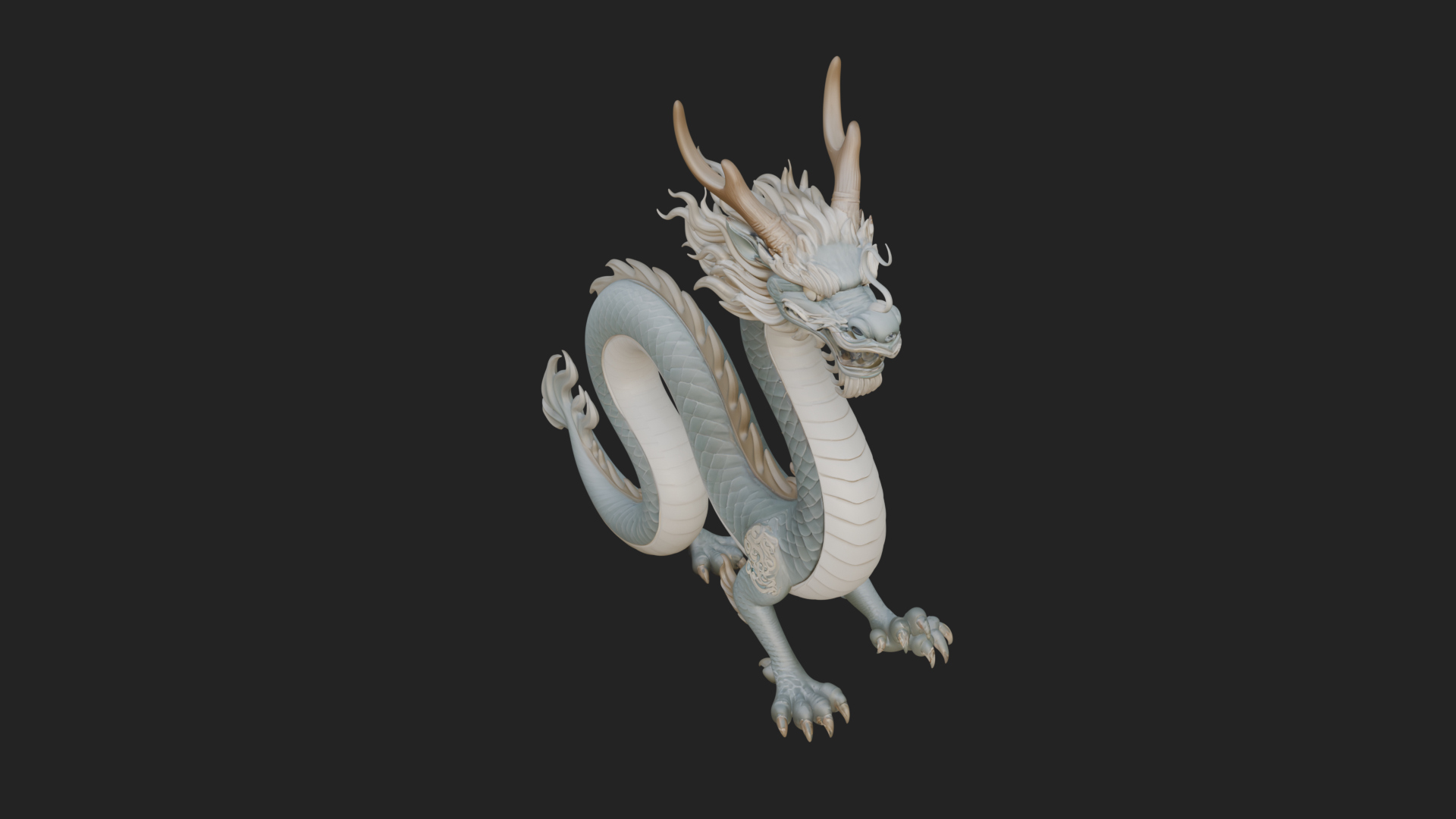 Chinese Dragon Statue Design 8 3D Print Model 3D Model