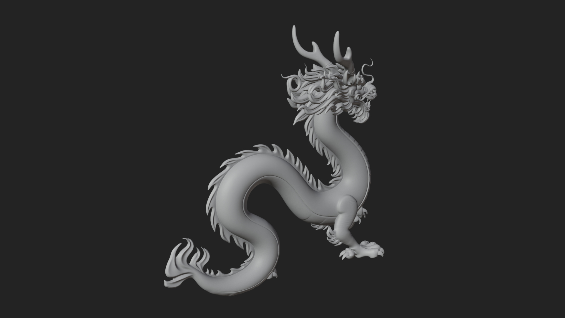 Chinese Dragon Statue Design 8 3D Print Model 3D Model