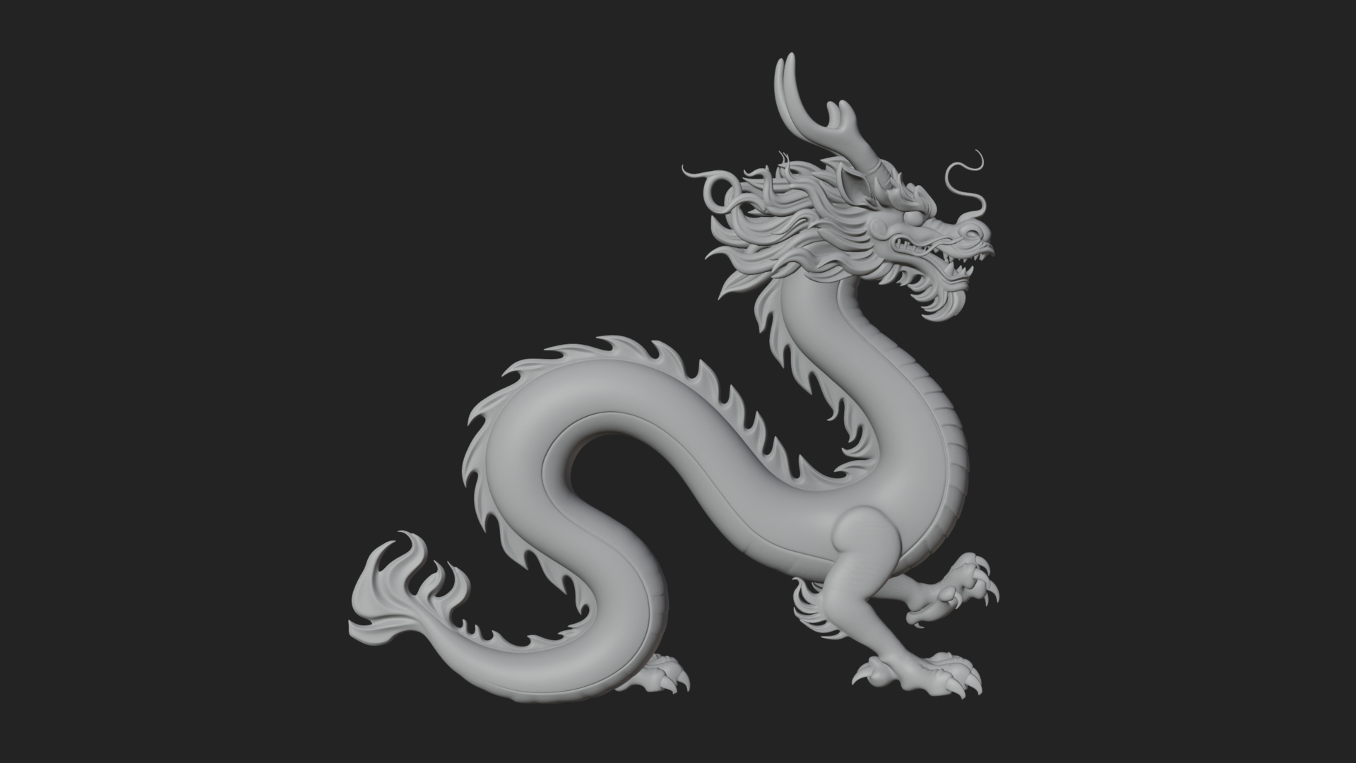 Chinese Dragon Statue Design 8 3D Print Model 3D Model