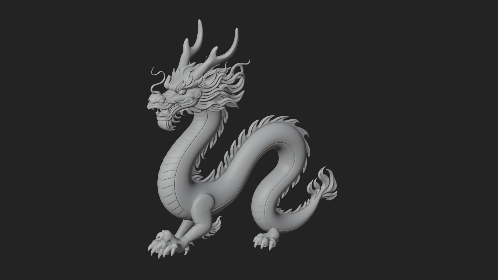 Chinese Dragon Statue Design 8 3D Print Model 3D Model