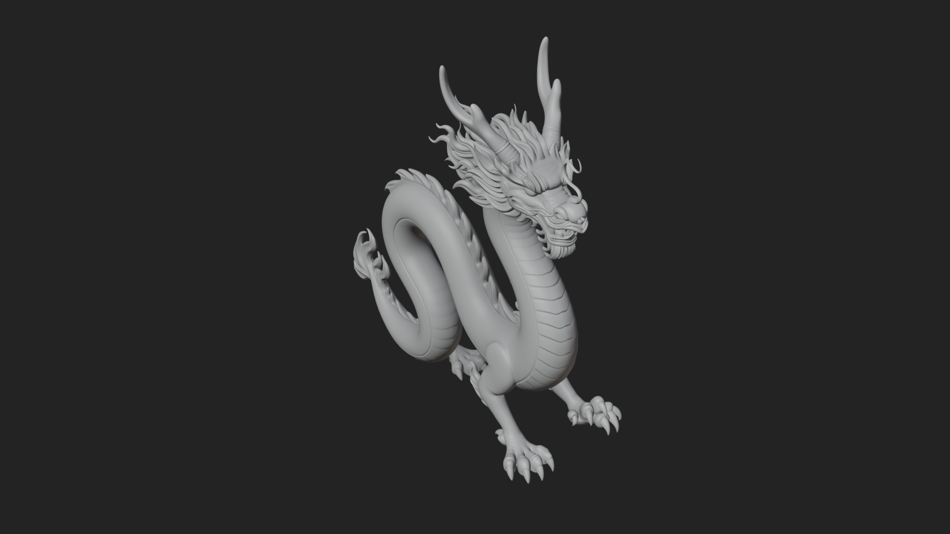 Chinese Dragon Statue Design 8 3D Print Model 3D Model