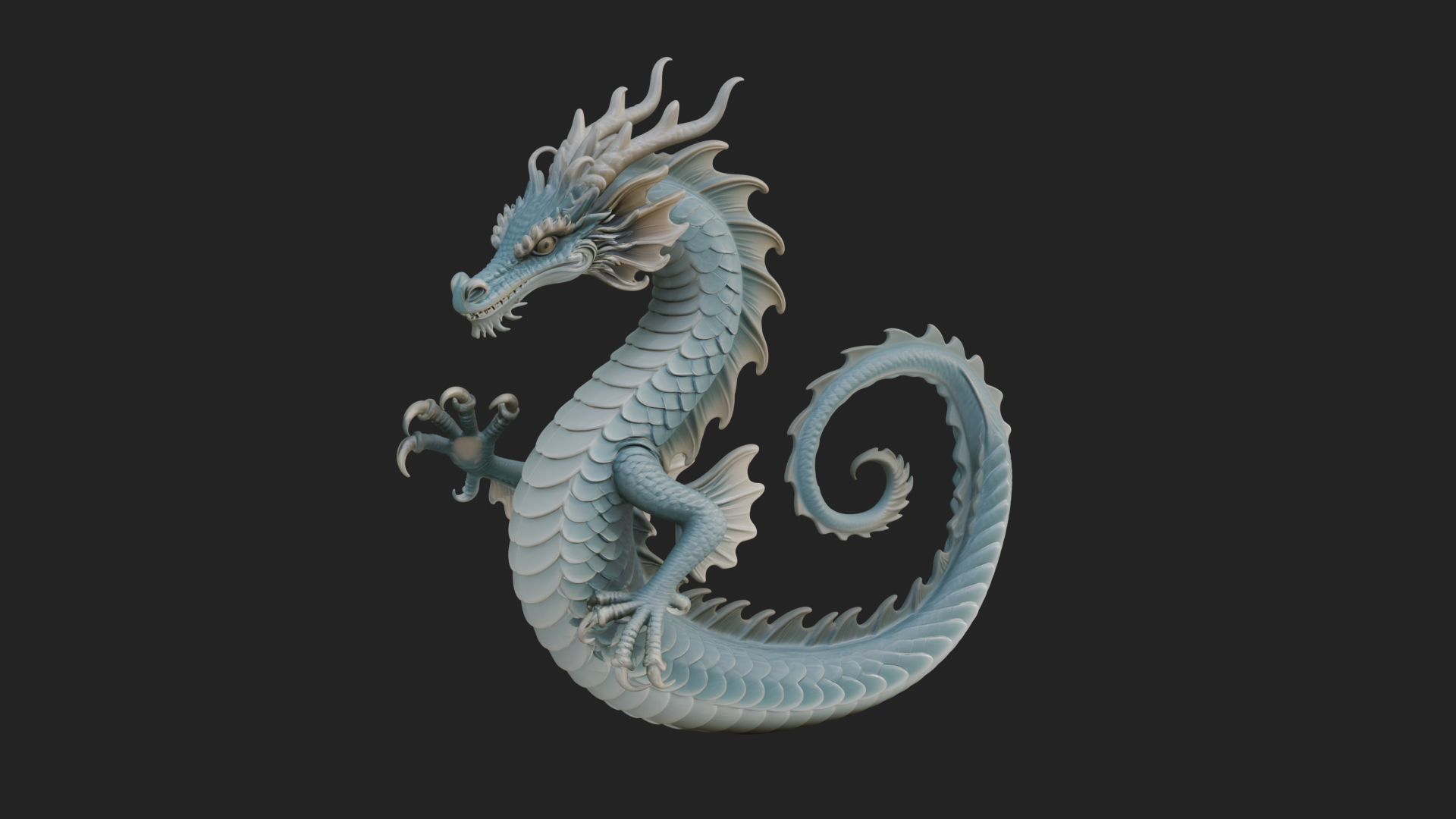 Chinese Dragon Statue Design 9 3D Print Model 3D Model