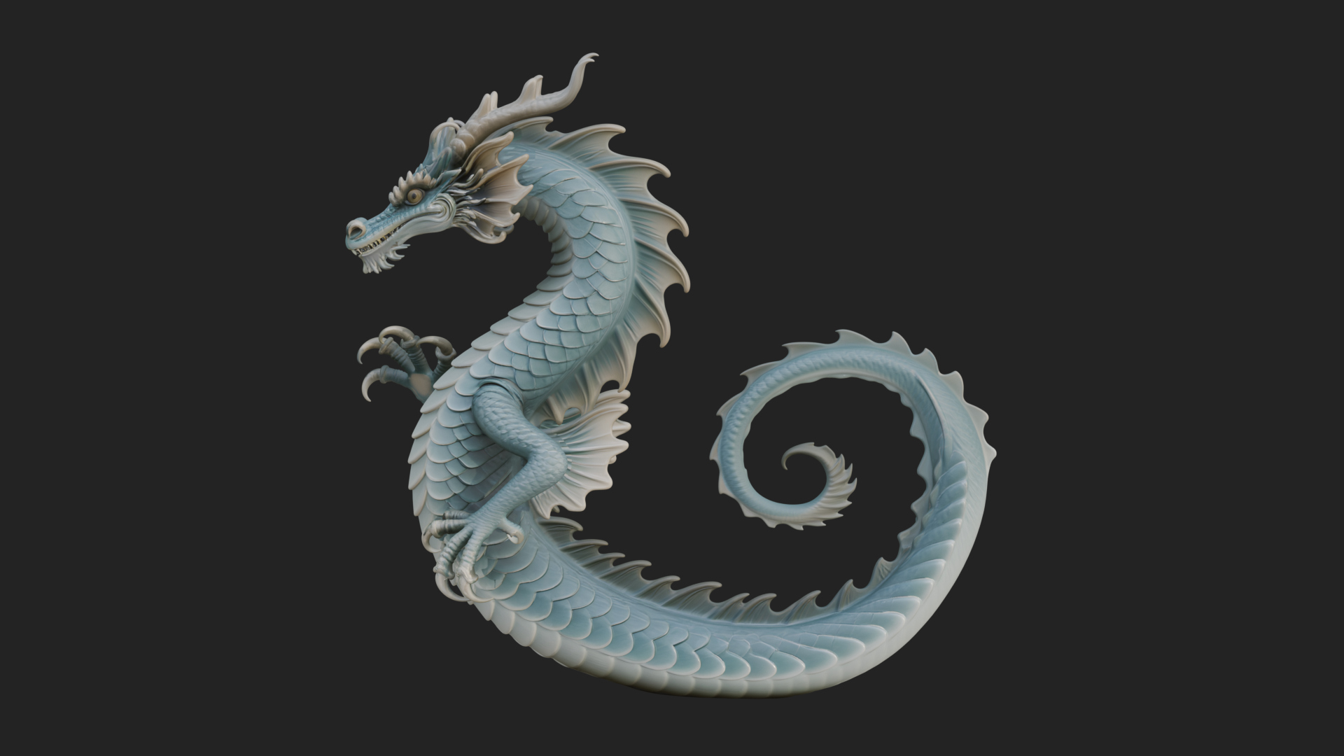 Chinese Dragon Statue Design 9 3D Print Model 3D Model