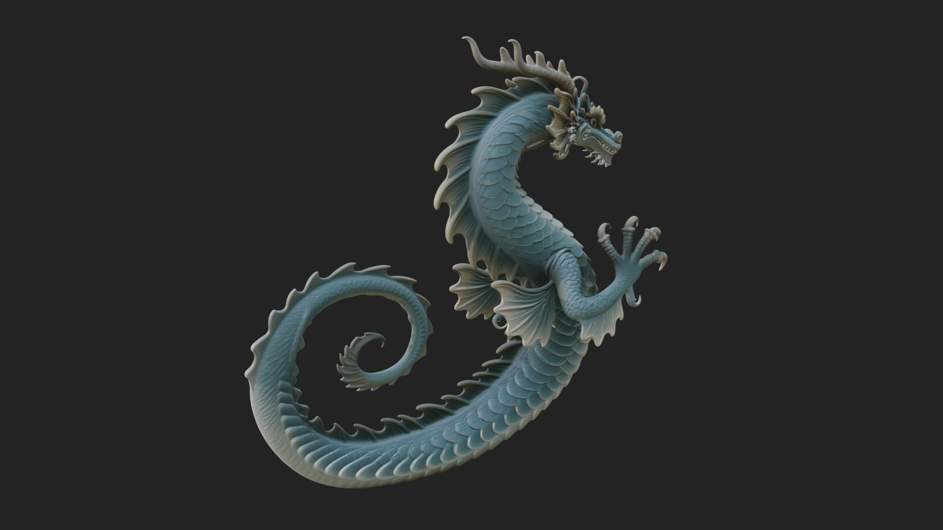 Chinese Dragon Statue Design 9 3D Print Model 3D Model