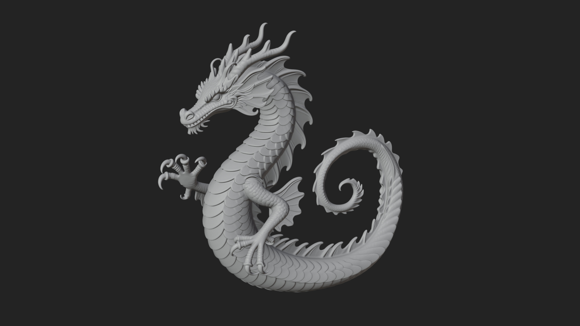Chinese Dragon Statue Design 9 3D Print Model 3D Model