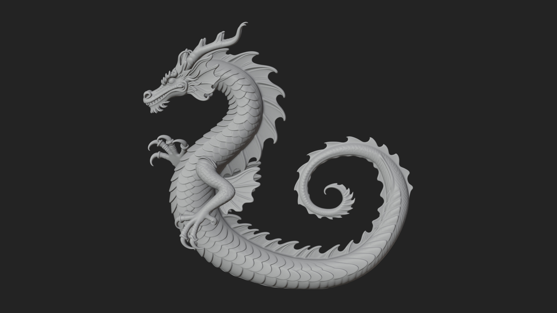 Chinese Dragon Statue Design 9 3D Print Model 3D Model