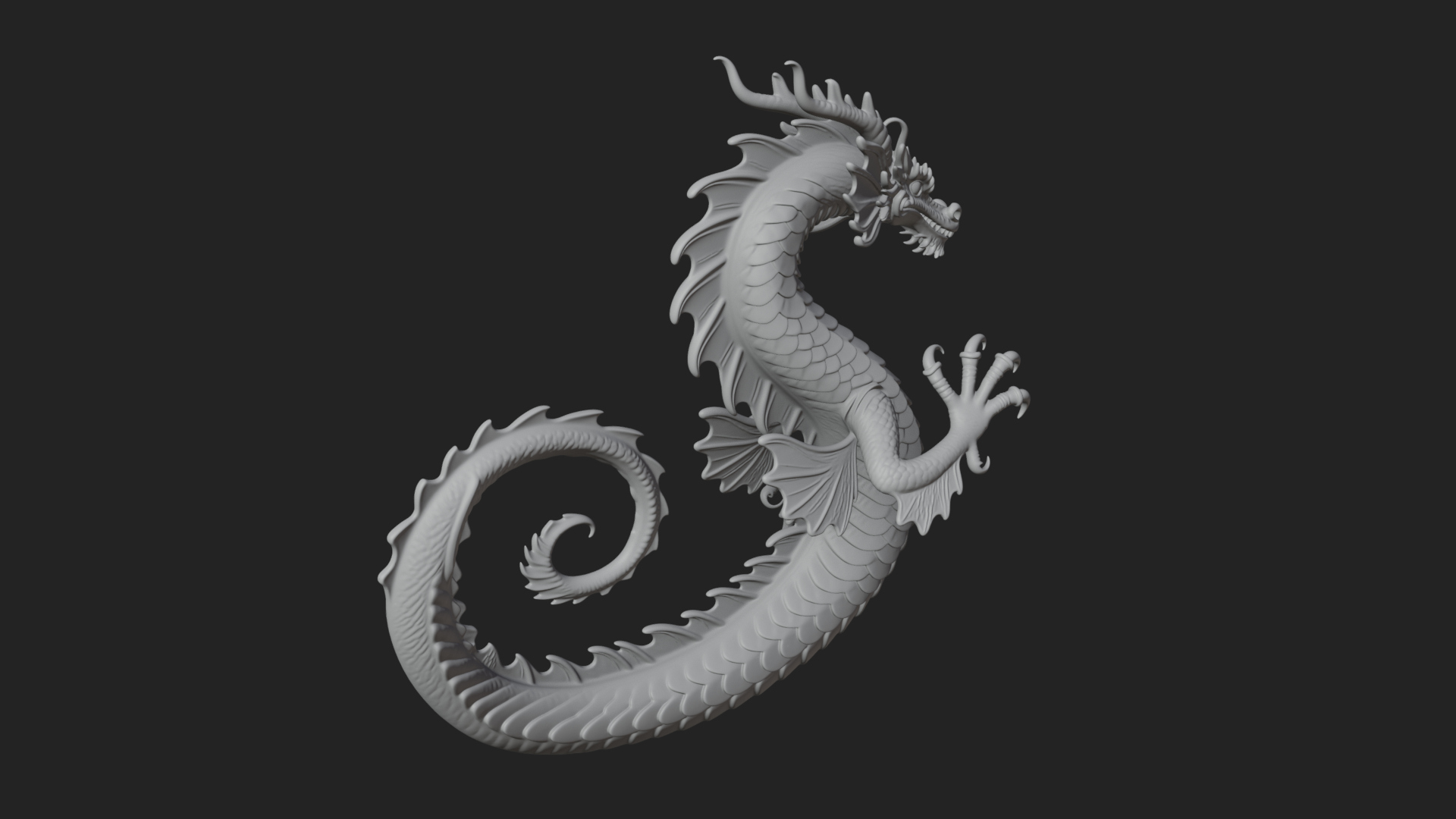 Chinese Dragon Statue Design 9 3D Print Model 3D Model