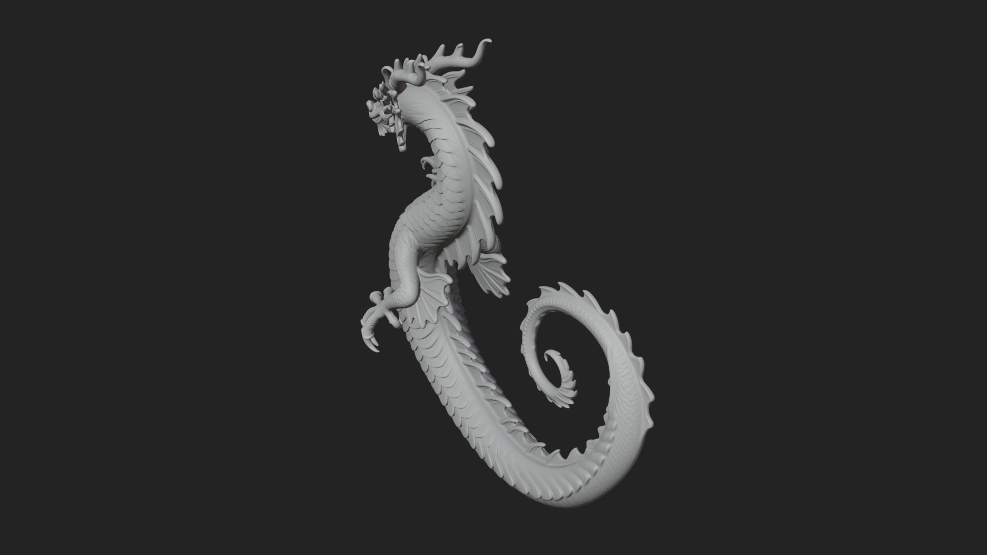 Chinese Dragon Statue Design 9 3D Print Model 3D Model