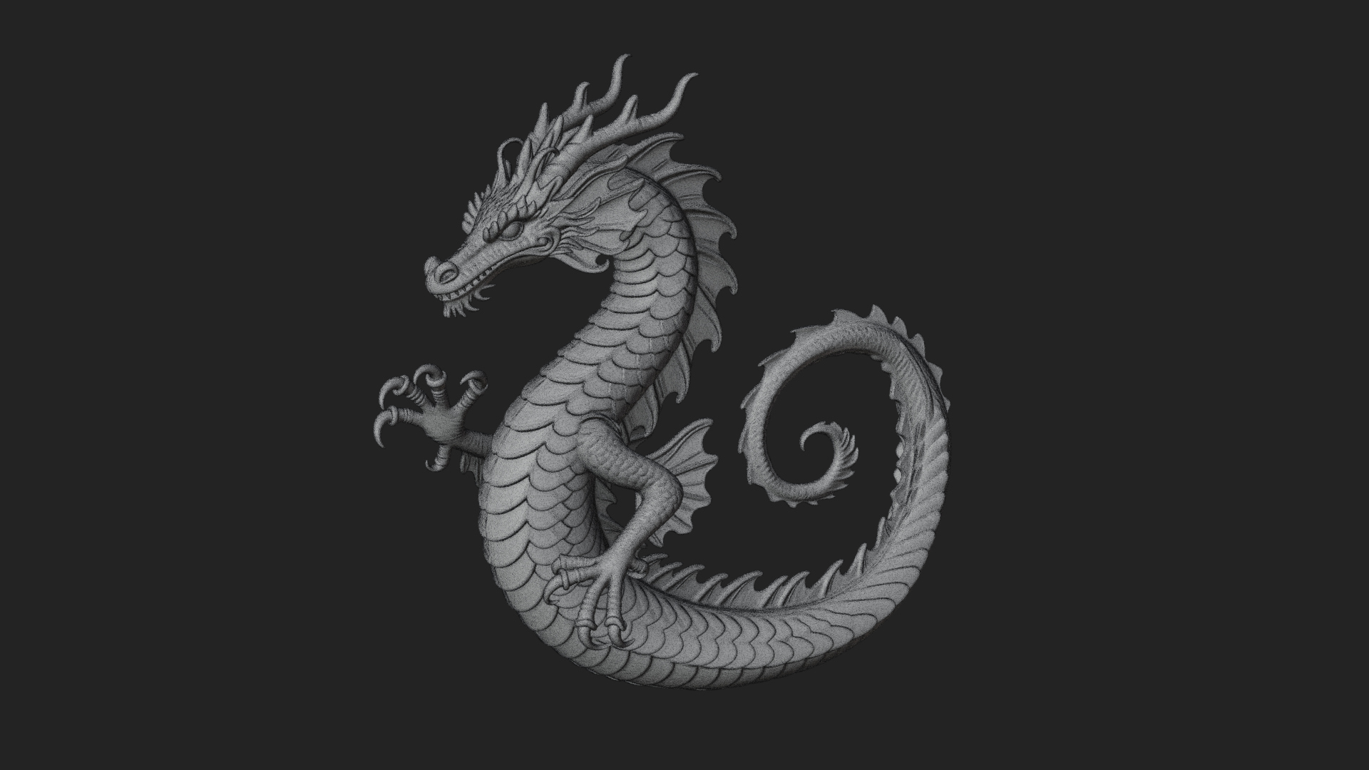 Chinese Dragon Statue Design 9 3D Print Model 3D Model