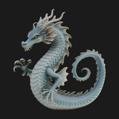 Chinese Dragon Statue Design 9 3D Print Model