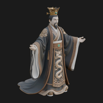 Chinese Emperor Statue Design 1 3D Print Model