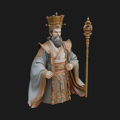 Chinese Emperor Statue Design 2 3D Print Model