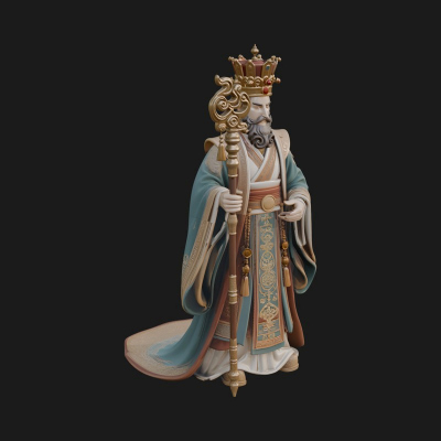 Chinese Emperor Statue Design 3 3D Print Model