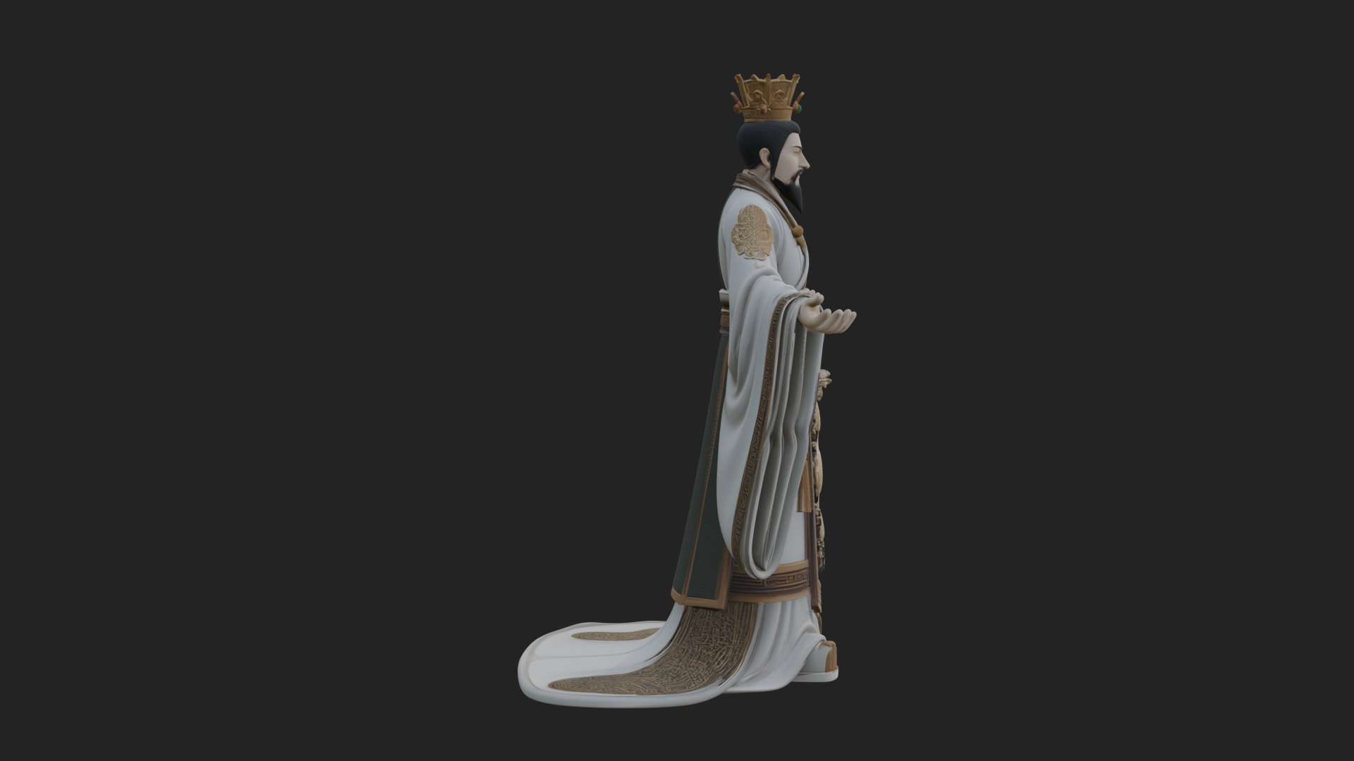 Chinese Emperor Statue Design 6 3D Print Model 3D Model