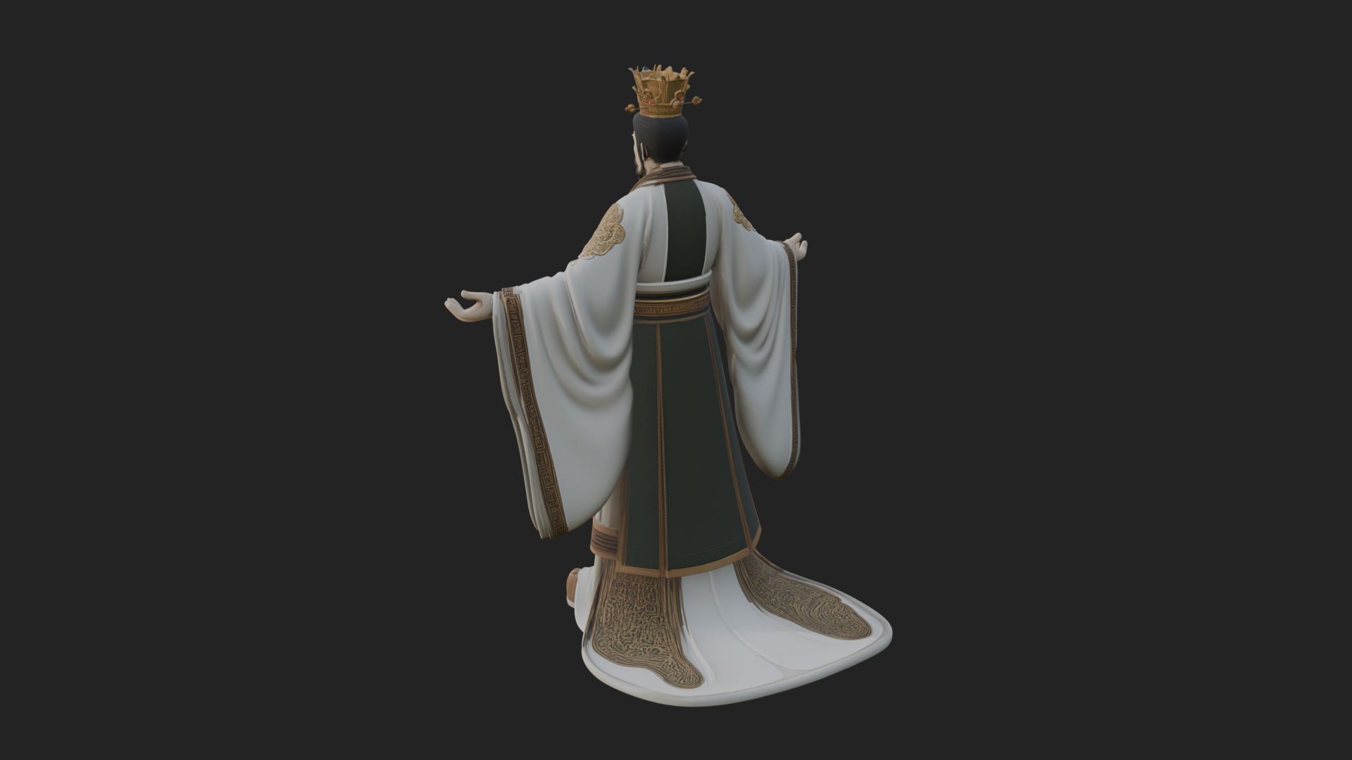 Chinese Emperor Statue Design 6 3D Print Model 3D Model