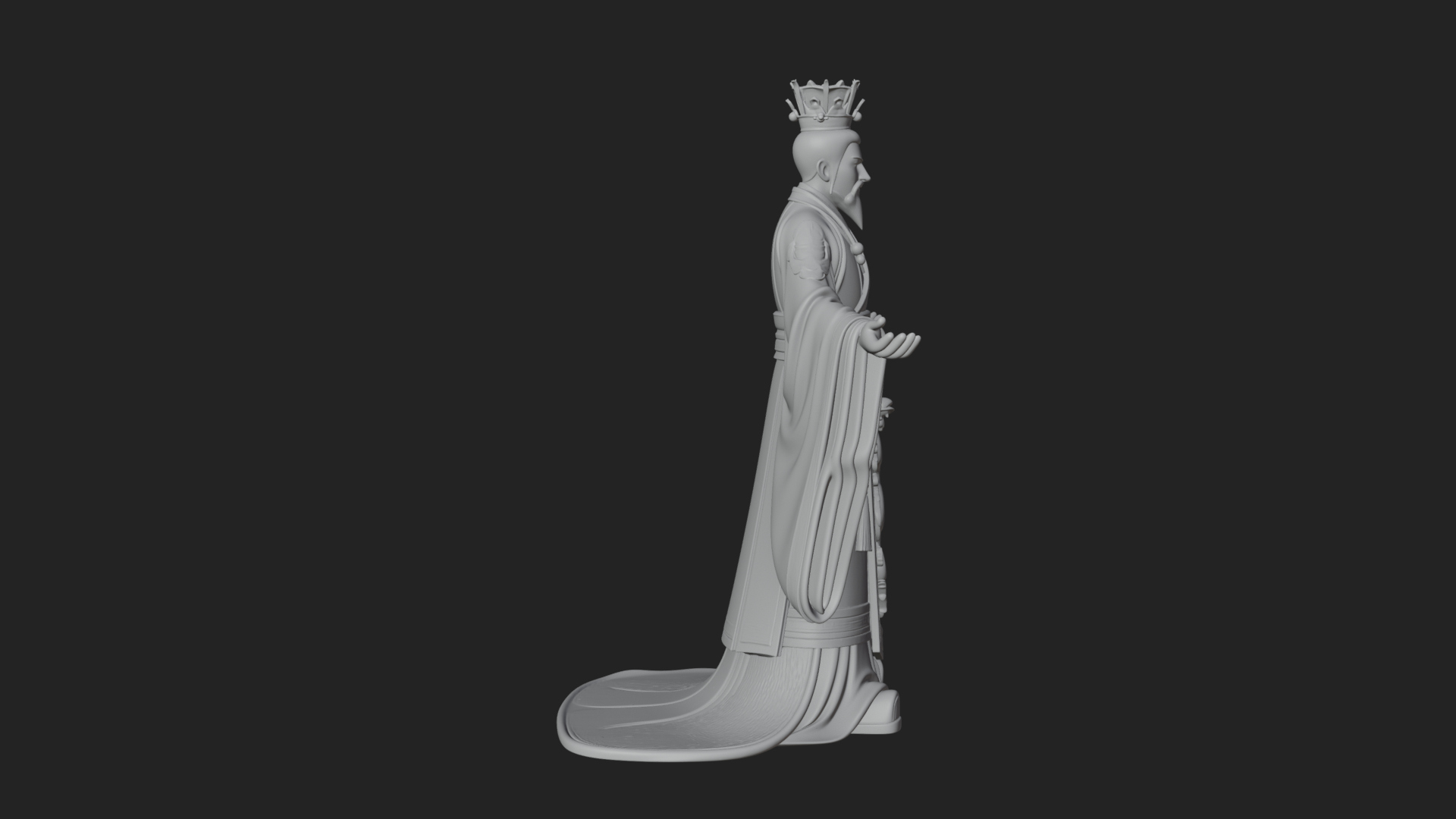 Chinese Emperor Statue Design 6 3D Print Model 3D Model