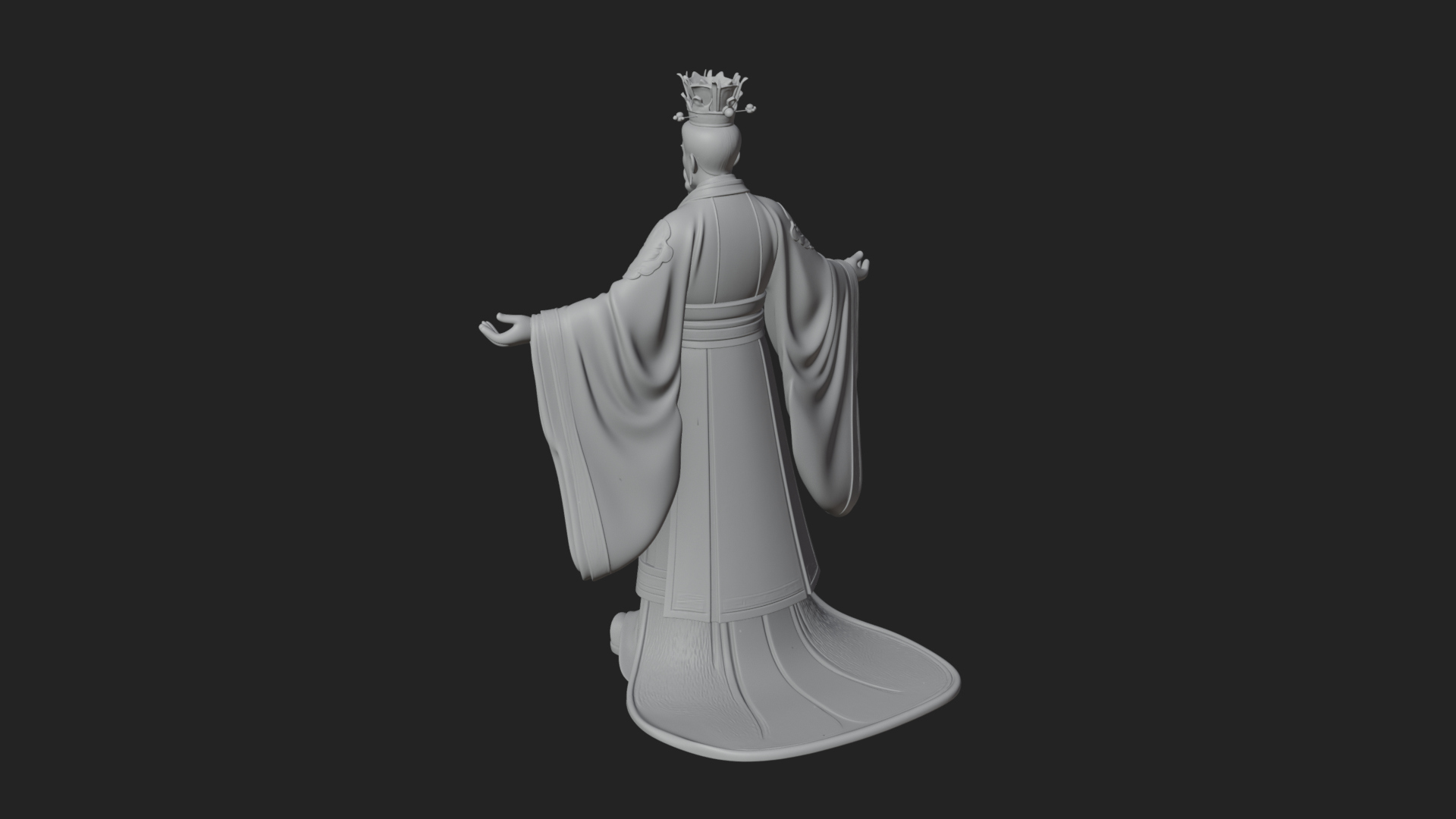 Chinese Emperor Statue Design 6 3D Print Model 3D Model