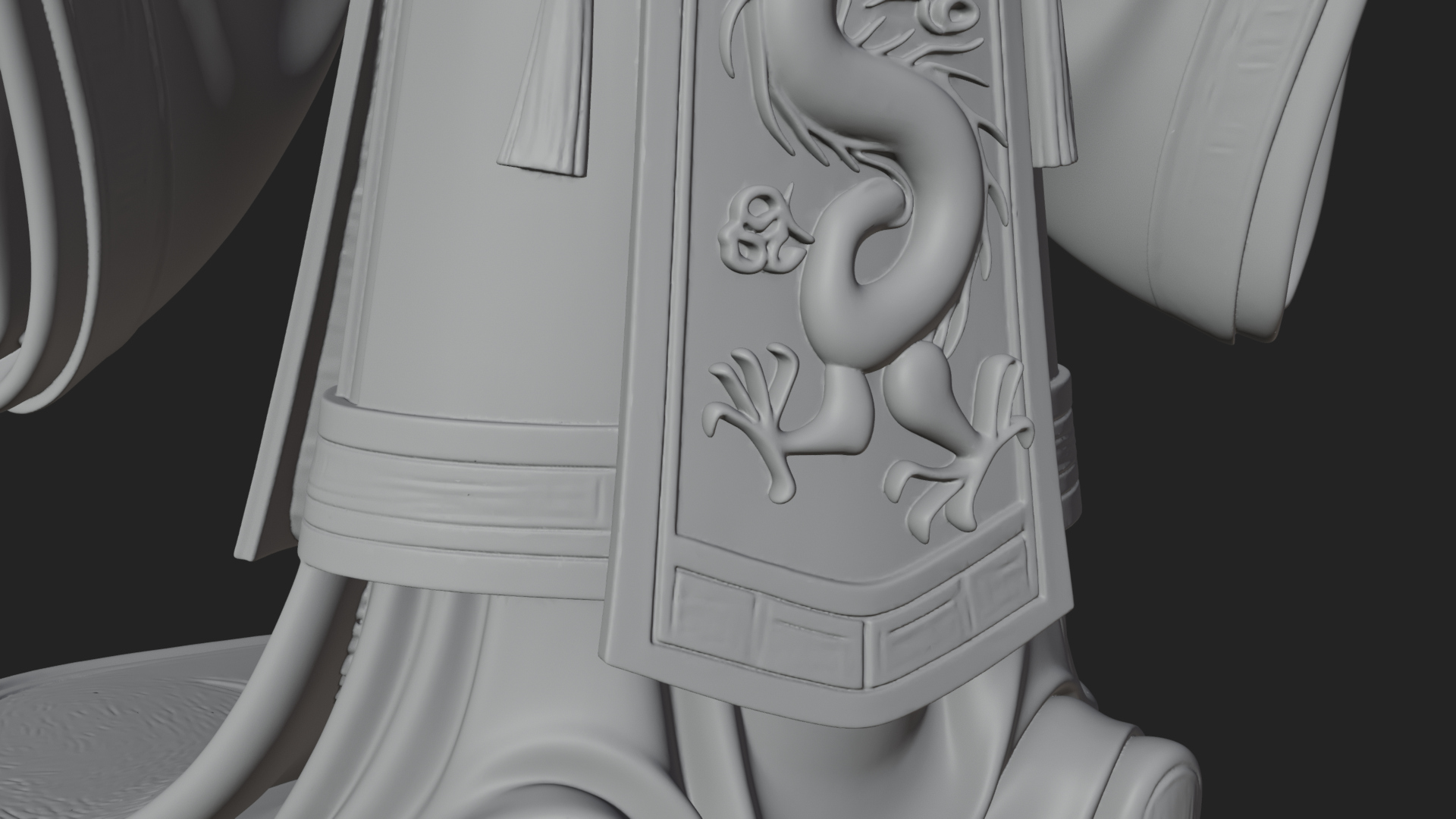 Chinese Emperor Statue Design 6 3D Print Model 3D Model