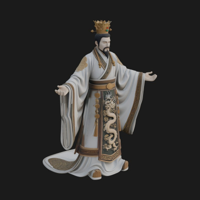Chinese Emperor Statue Design 6 3D Print Model