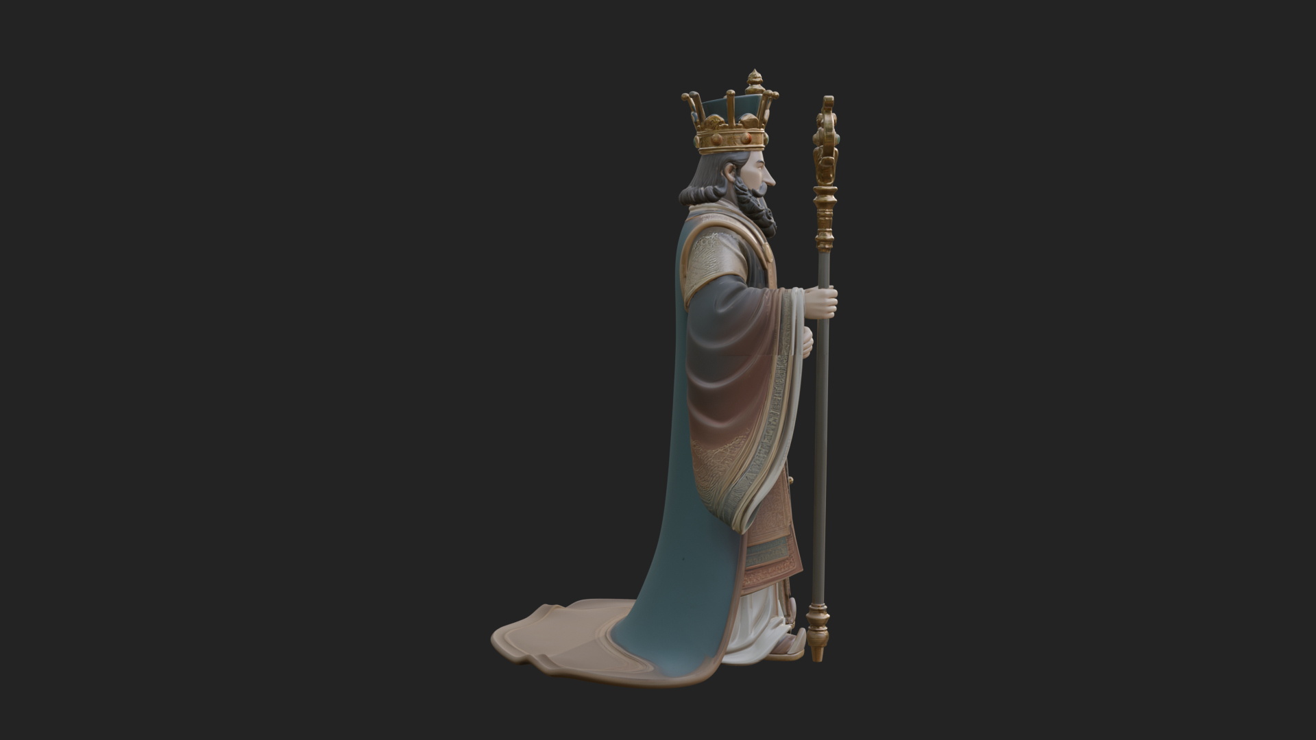 Chinese Emperor Statue Design 7 3D Print Model 3D Model