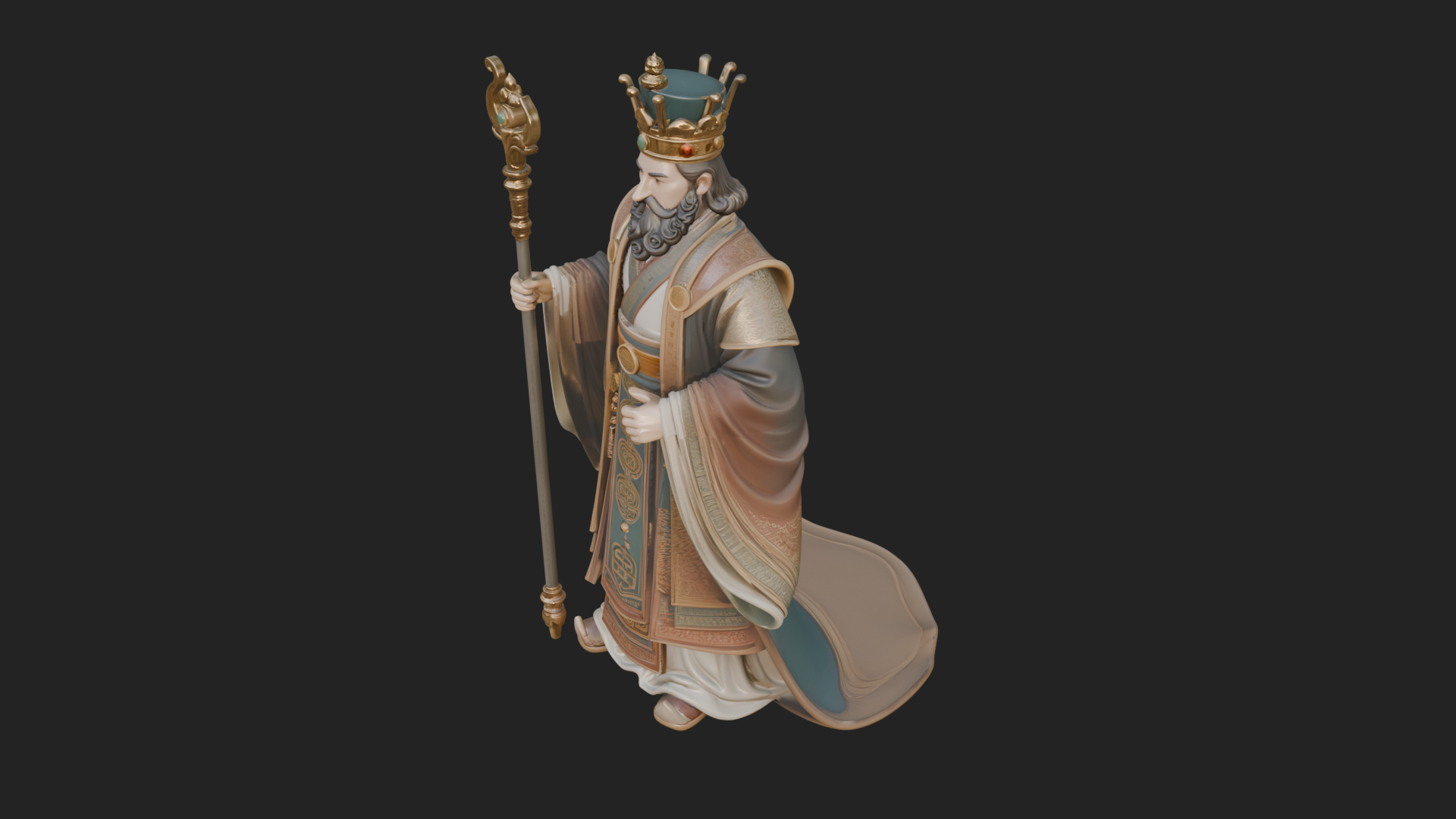 Chinese Emperor Statue Design 7 3D Print Model 3D Model