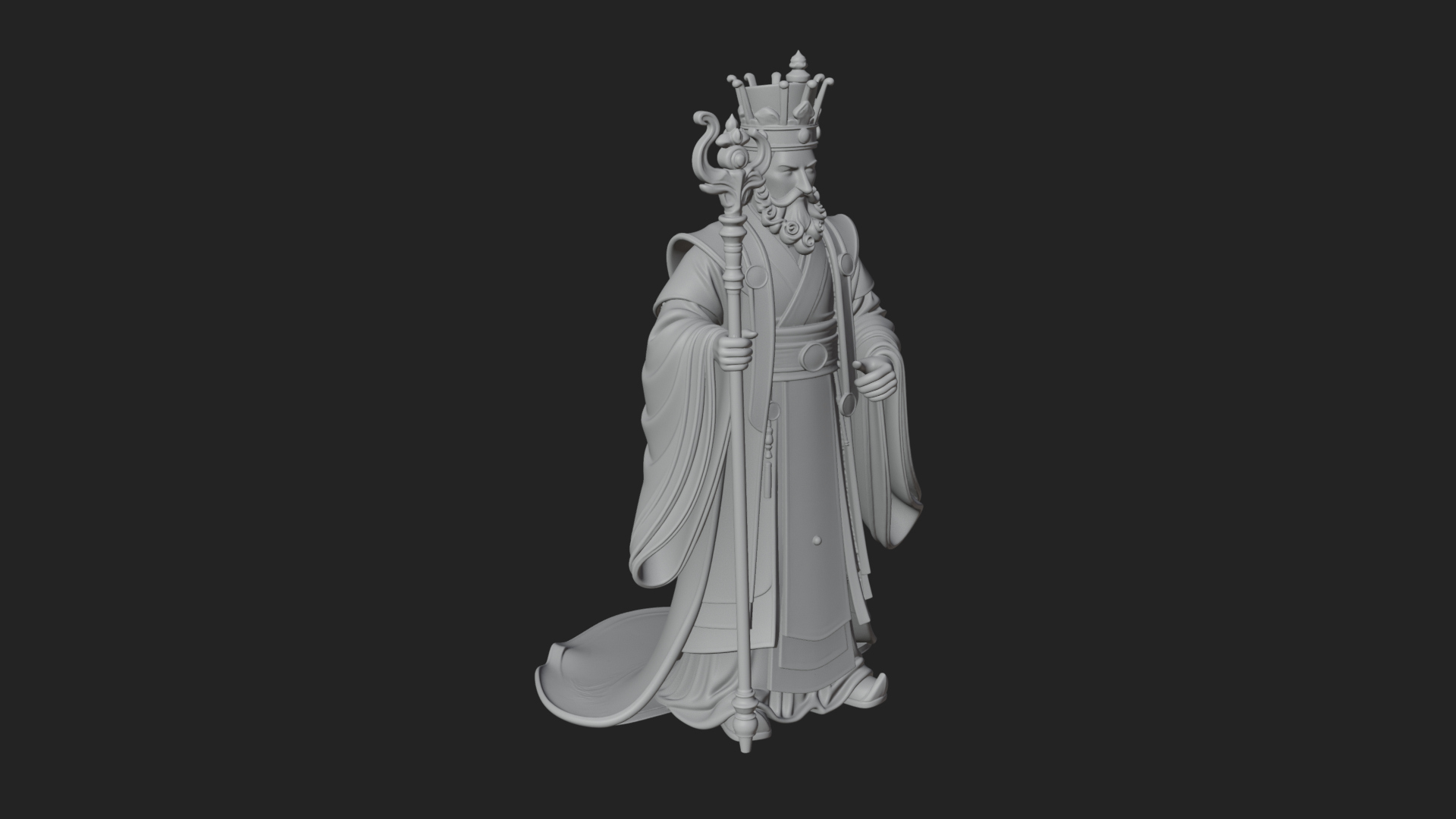 Chinese Emperor Statue Design 7 3D Print Model 3D Model