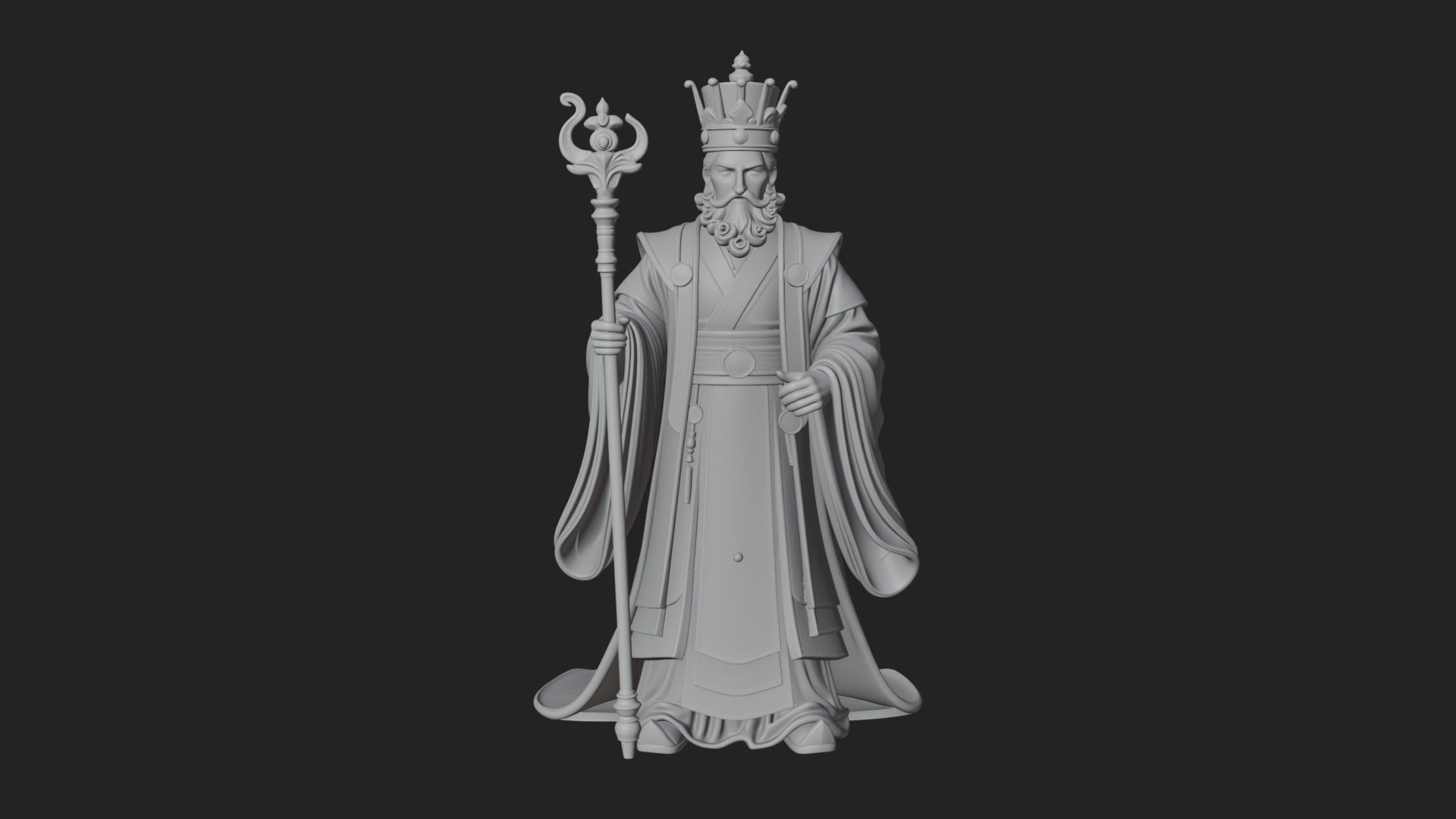 Chinese Emperor Statue Design 7 3D Print Model 3D Model