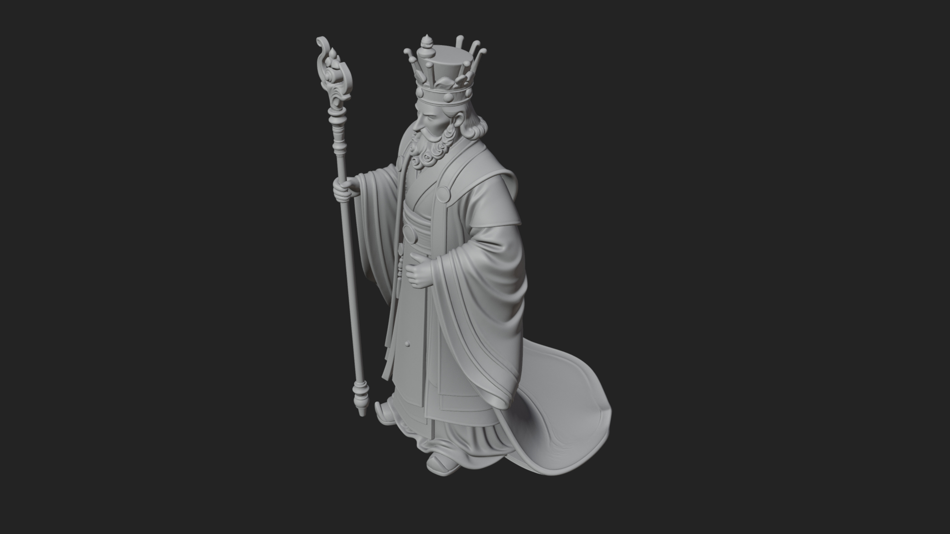 Chinese Emperor Statue Design 7 3D Print Model 3D Model