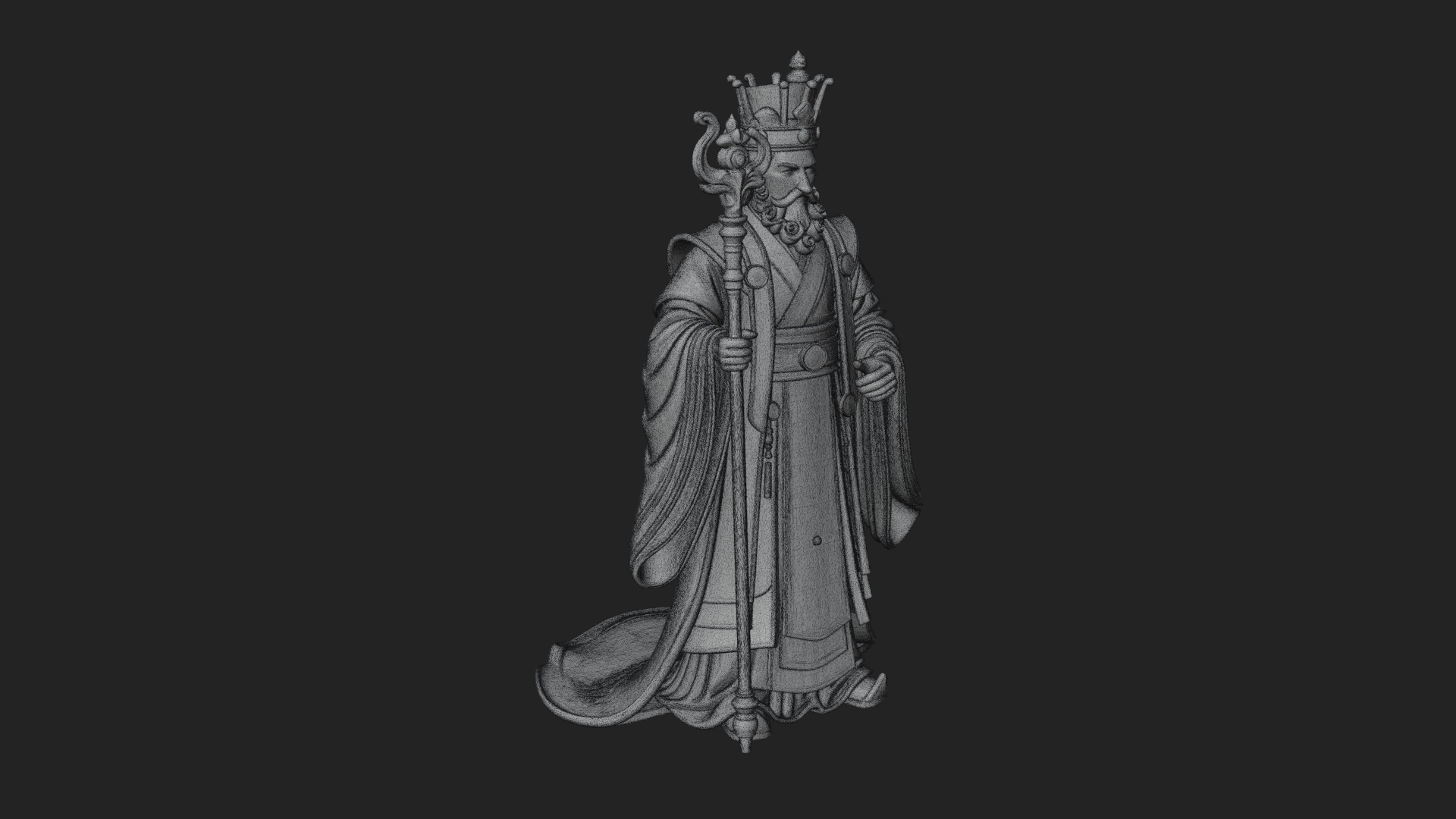 Chinese Emperor Statue Design 7 3D Print Model 3D Model