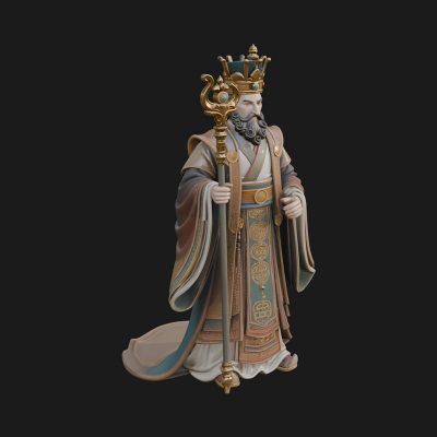 Chinese Emperor Statue Design 7 3D Print Model