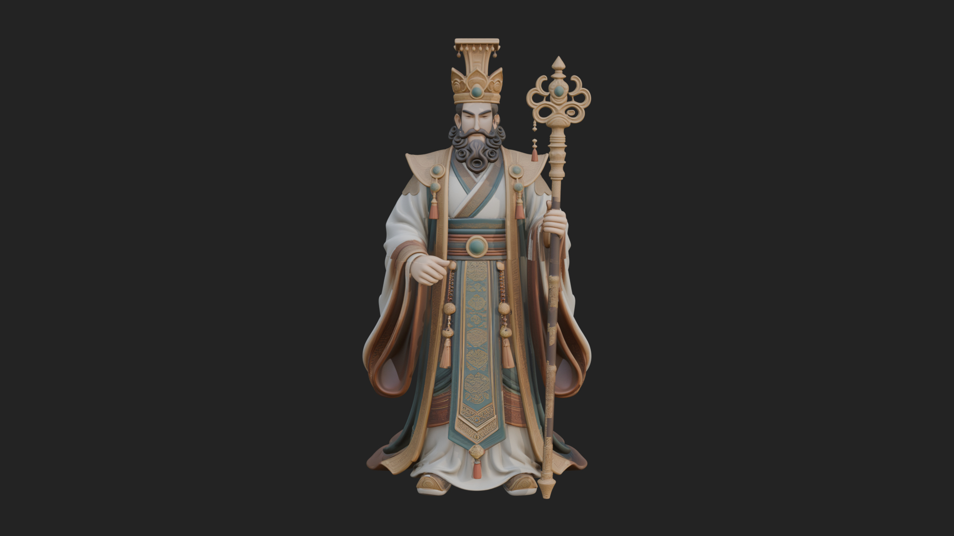 Chinese Emperor Statue Design 8 3D Print Model 3D Model