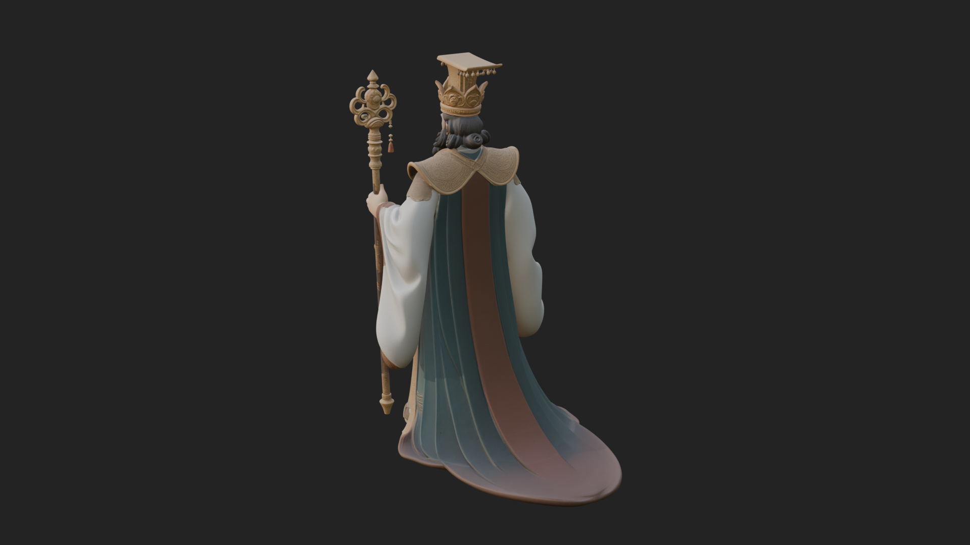 Chinese Emperor Statue Design 8 3D Print Model 3D Model
