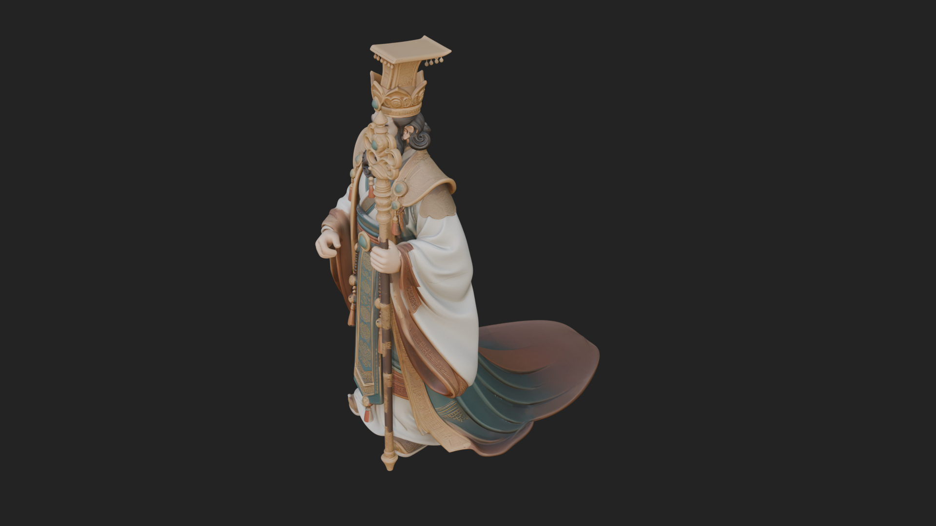 Chinese Emperor Statue Design 8 3D Print Model 3D Model