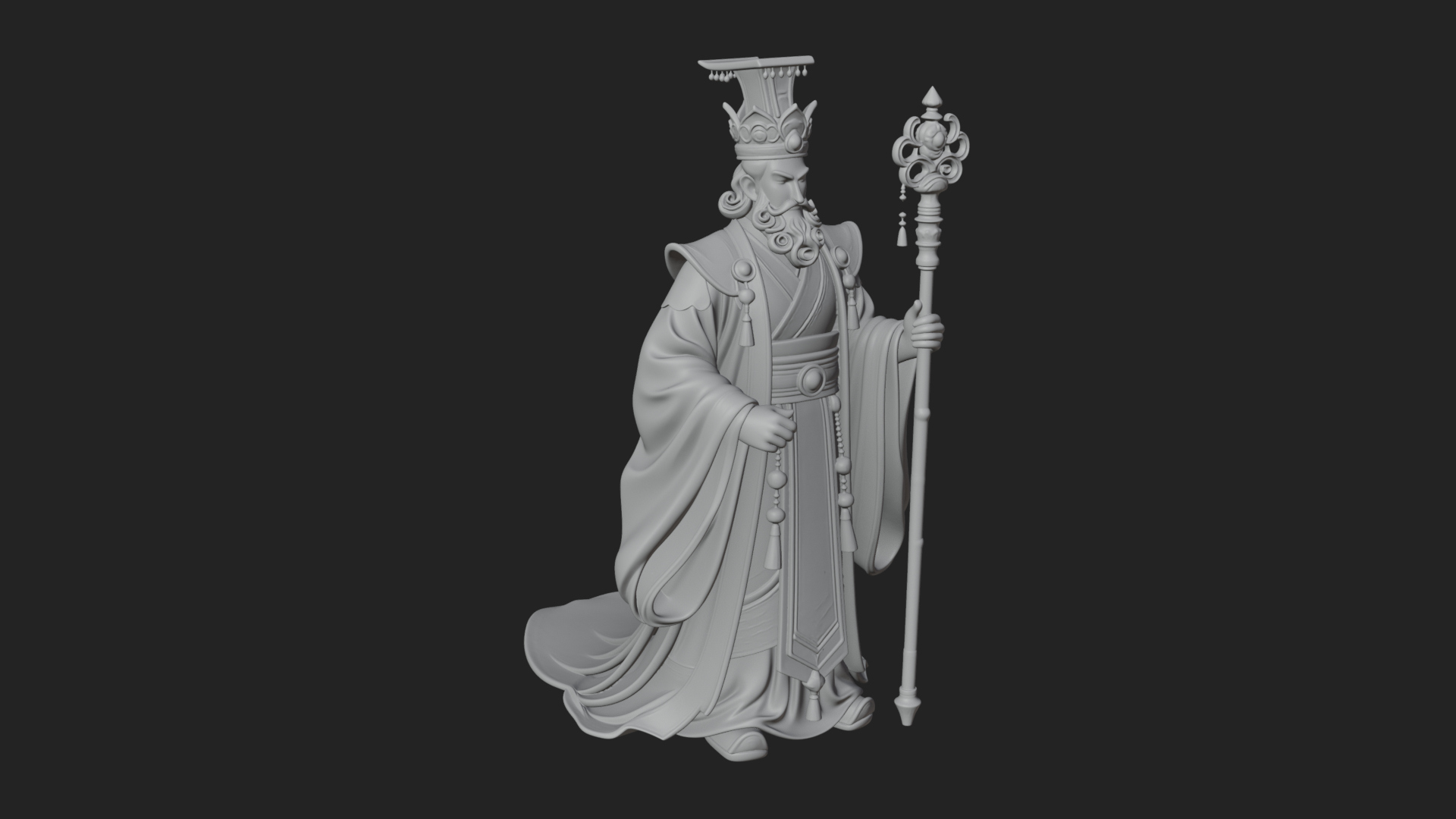 Chinese Emperor Statue Design 8 3D Print Model 3D Model