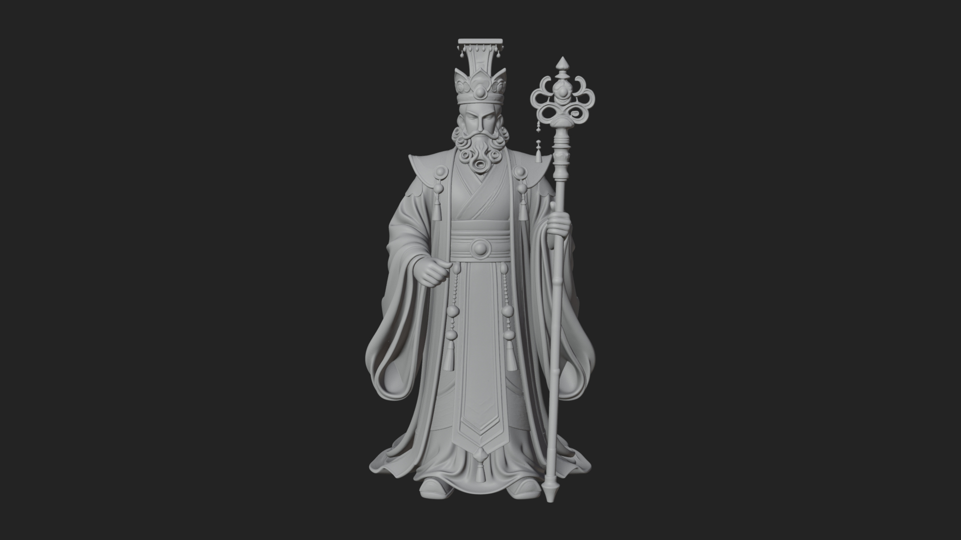 Chinese Emperor Statue Design 8 3D Print Model 3D Model