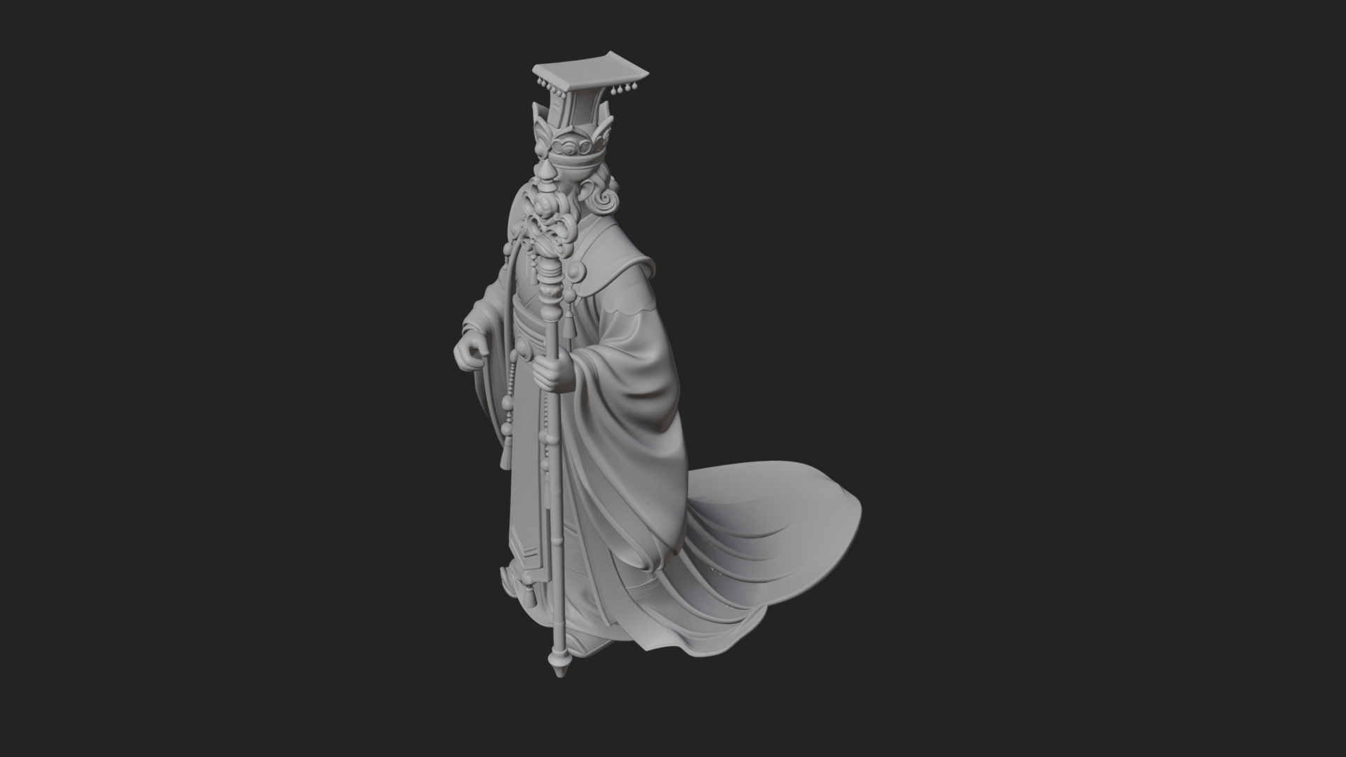 Chinese Emperor Statue Design 8 3D Print Model 3D Model