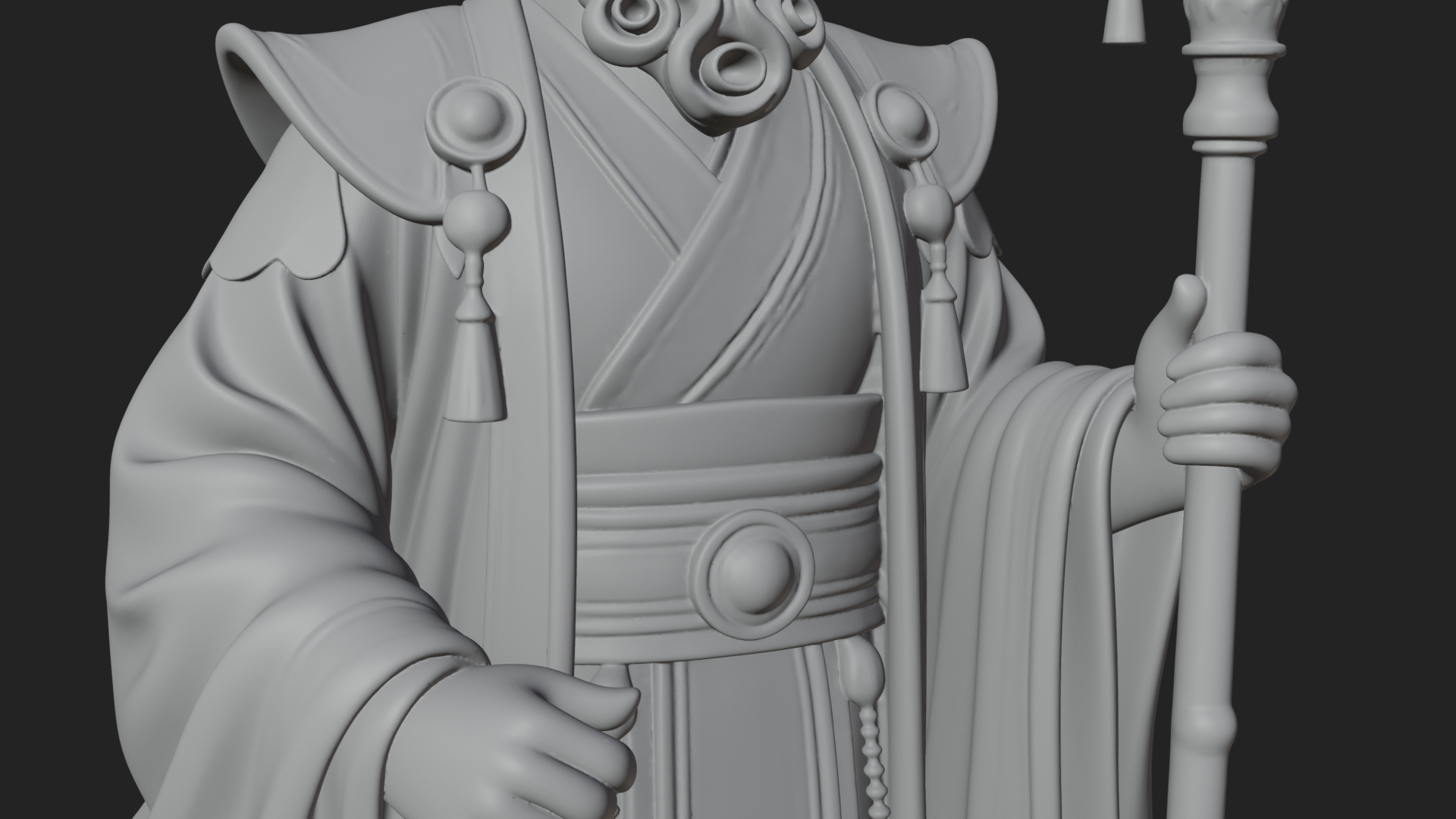 Chinese Emperor Statue Design 8 3D Print Model 3D Model