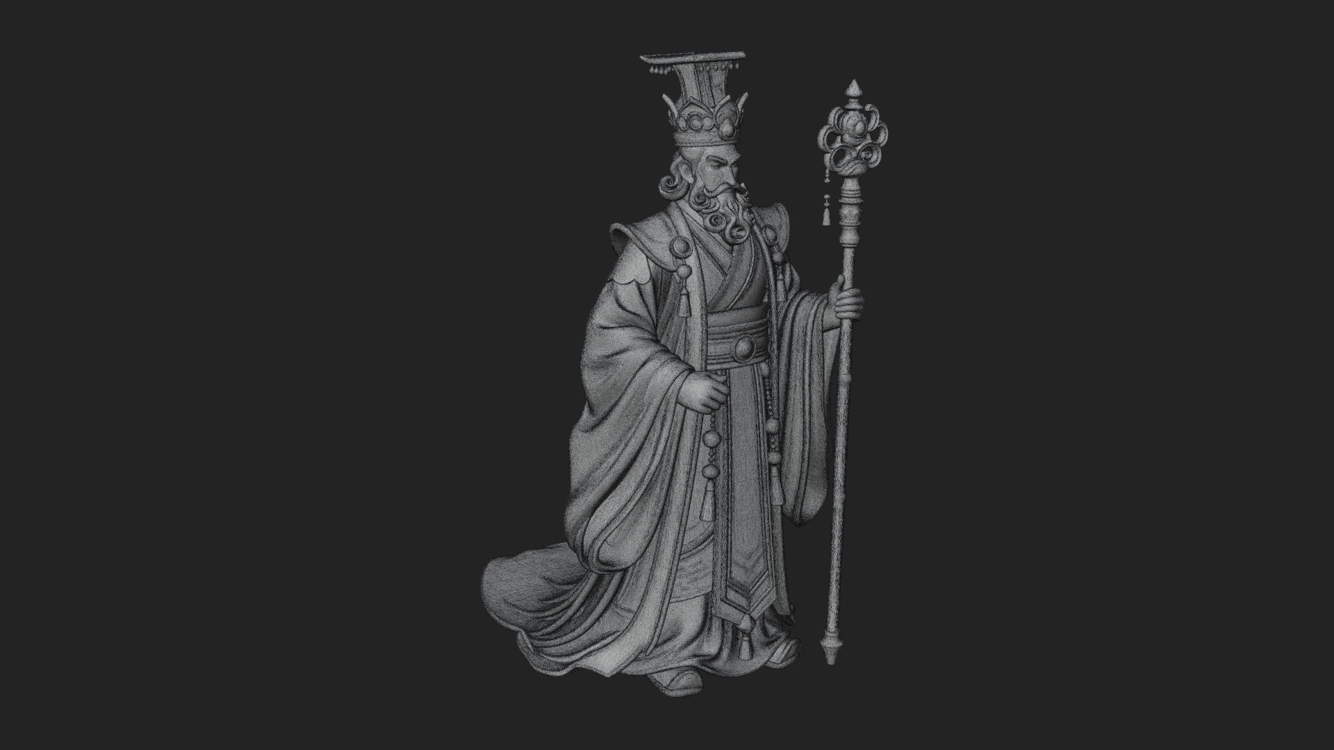 Chinese Emperor Statue Design 8 3D Print Model 3D Model