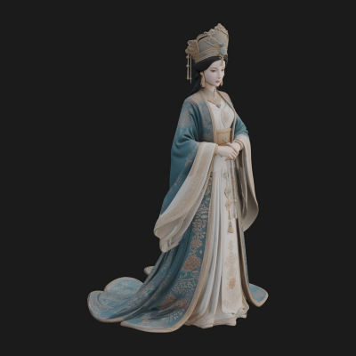Chinese Empress Statue Design 1 3D Print Model