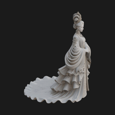 Chinese Empress Statue Design 11 3D Print Model