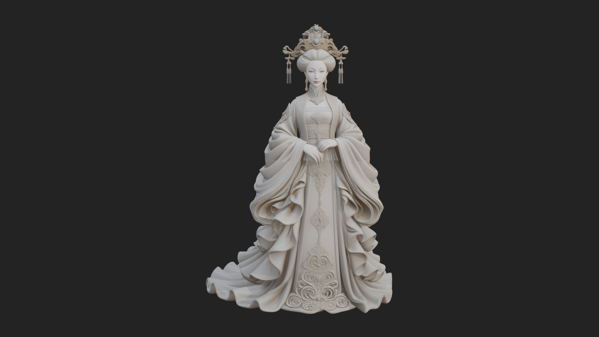 Chinese Empress Statue Design 12 3D Print Model 3D Model
