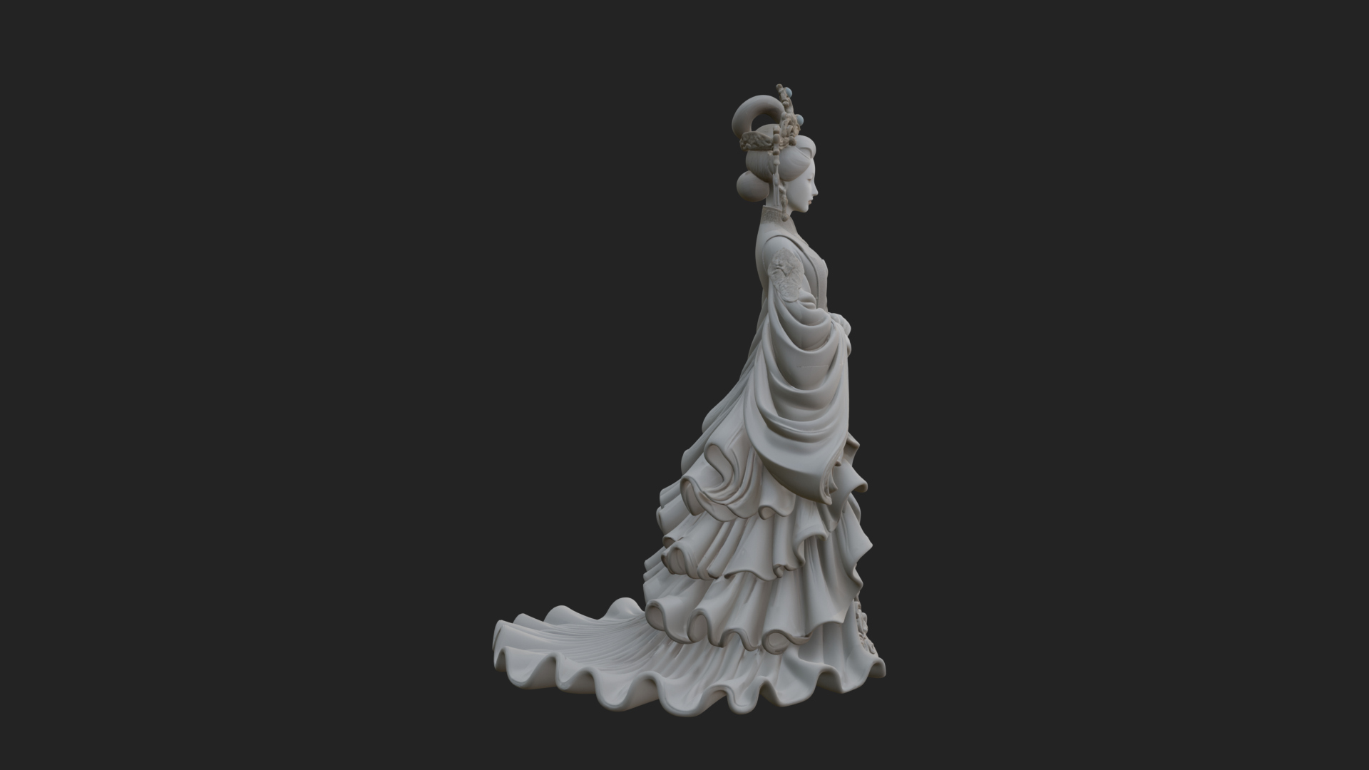 Chinese Empress Statue Design 12 3D Print Model 3D Model