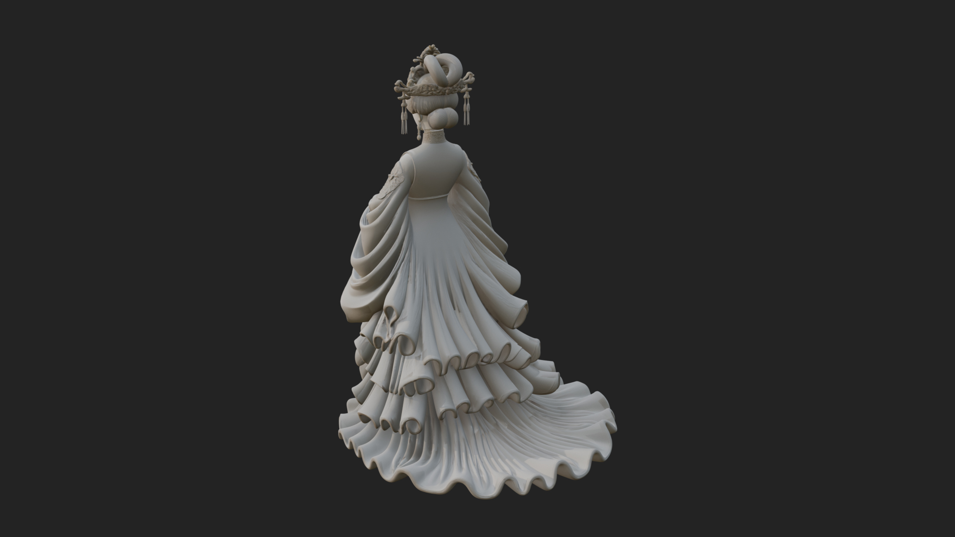 Chinese Empress Statue Design 12 3D Print Model 3D Model